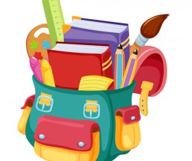 Colored School bag vector 02