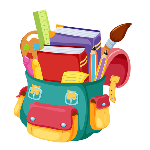 Colored School bag vector 02 free download