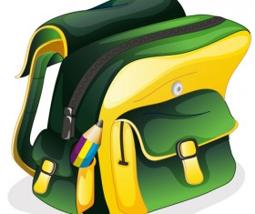 Colored School bag vector 03