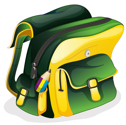 Colored School bag vector 03