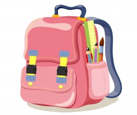 Colored School bag vector 04