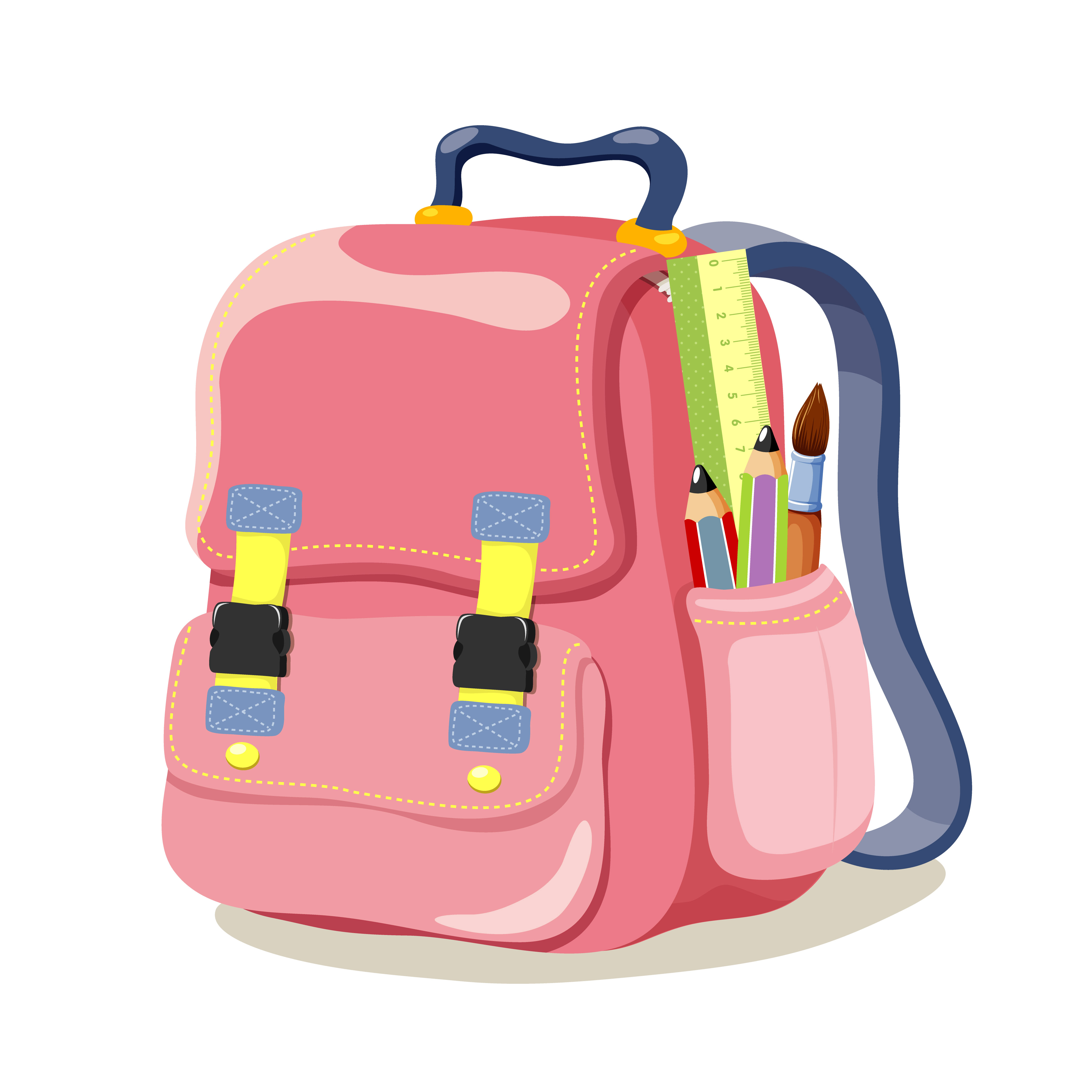 Colored School bag vector 04