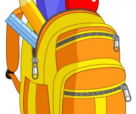 Colored School bag vector 05