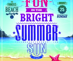 Excellent summer party flyer design elements 02