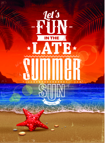 Excellent summer party flyer design elements 03