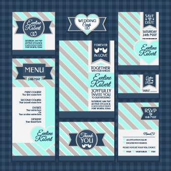 Wedding card vector template 01