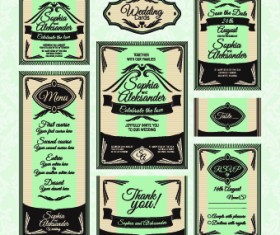 Wedding card vector template 03