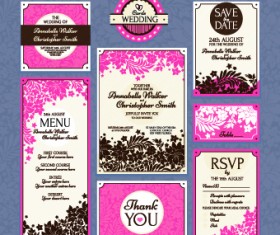 Wedding card vector template 05