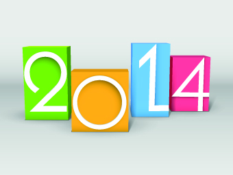 2014 year vector background set 03