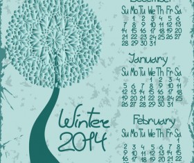 2014 year calendar vector set 03