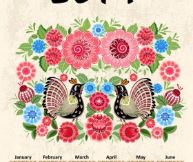 2014 year calendar vector set 08