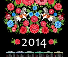 2014 year calendar vector set 10