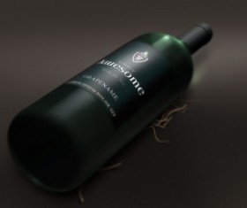 Wine Bottle template psd