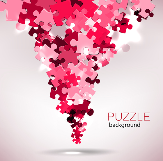 Shiny puzzle background vector 01