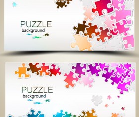 Shiny puzzle background vector 02