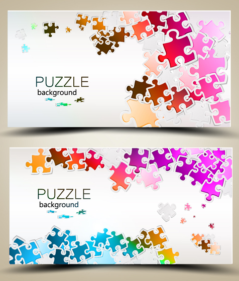 Shiny puzzle background vector 02