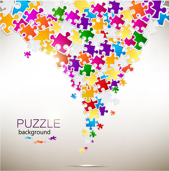 Shiny puzzle background vector 04