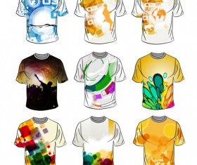 Vector of Stylish T-shirt template 01