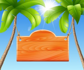 Coconut tree with Billboard vector