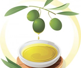 Olives and Olive oil vector 01