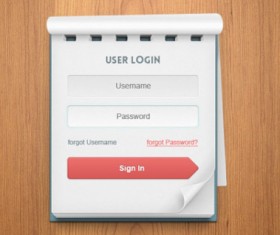 Notes style login boxes psd