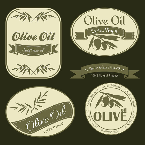 Olive oil vintage labels vector