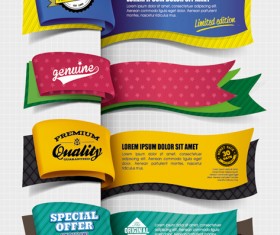 Color Bookmarks design elements vector 02