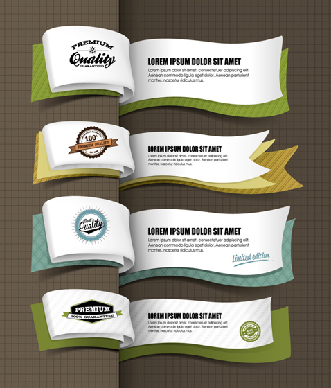 Color Bookmarks design elements vector 03