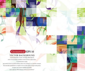 Squares with floral background