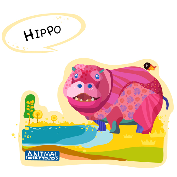Draw hippo vector
