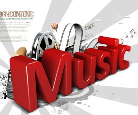 Music and Movies poster psd