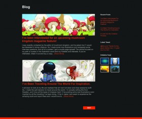 Black style Blog website template psd