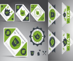 Tea elements labels vector