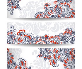 Abstract color floral banner