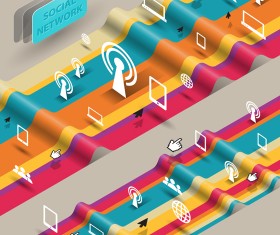 Social network infographics vector