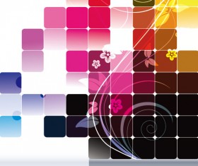 Shiny Squares with Floral background vector