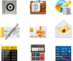 Financial elements icons vector