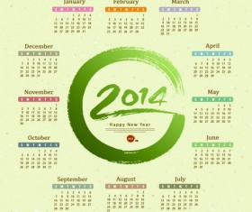 Calendar 2014 design vector 02