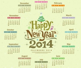 Calendar 2014 design vector 03