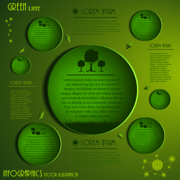 Speech bubbles and Infographics vector 05