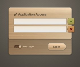 Wooden login boxes psd