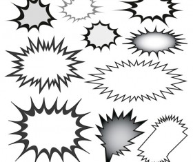 Cartoon explosion frames vector set 01