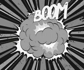 Cartoon explosion frames vector set 02