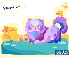 Draw Persian cat vector