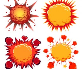 Cartoon explosion frames vector set 07