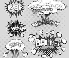 Cartoon explosion frames vector set 08