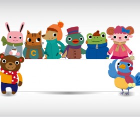 Cute Animal with Billboard vector