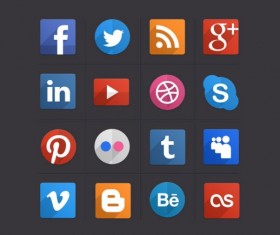 Different Media icons vector