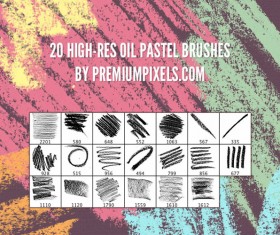 20 Kind High-res oil pastel brushes