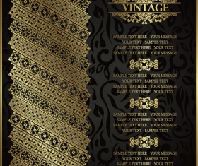 Vintage seamless background vector 03